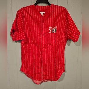 Vintage Chalkline St Louis Cardinals Baseball Jersey Red Pinstripe XL USA-Made